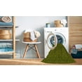 thumbnail image 2 of Ahgly Company Tapis d'Intérieur Rond Lavable en Machine Vert Olive Transitionnel, 5 Pieds Rond, 2 of 7