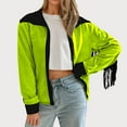 thumbnail image 2 of BiZtdJrK Womens Fringe Jackets Fashion Colorblock Long Sleeve Coat Casual Button Lapel Tassel Cardigans Vintage Hippie Clothes Prime Today Green L, 2 of 9