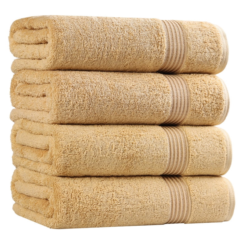 Superior Egyptian Cotton Absorbent Gold Bath Towel Set of 4