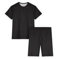 thumbnail image 4 of LOVZFMLL Plus Size Pajama Sets for Women 2 Piece Short Sleeve T-Shirts and Biker Shorts Lounge Sets Comfy Soft Sleepwear Loungewear, 4 of 5