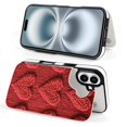 thumbnail image 3 of Compatible with iPhone 11 12 13 mini 14 15 16 Pro Max Plus Wallet Case with Card Holder, PU Leather Kickstand Card Slots Case ( Knitted Red Heart Pattern, iPhone 11), 3 of 7