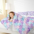 thumbnail image 4 of Castle Fairy Children Teens Marine Mermaid Princess Full Size Comforter Sets 3-Piece,Bling Gradient Glitter Bedding Comforter Set,Sea Underwater World Lightweight Bedding Sets,Ultra Soft Home Decor, 4 of 8