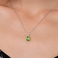 thumbnail image 3 of Gem Stone King 0.90 Ct Oval Green Peridot 925 Sterling Silver Pendant with Chain, 3 of 6