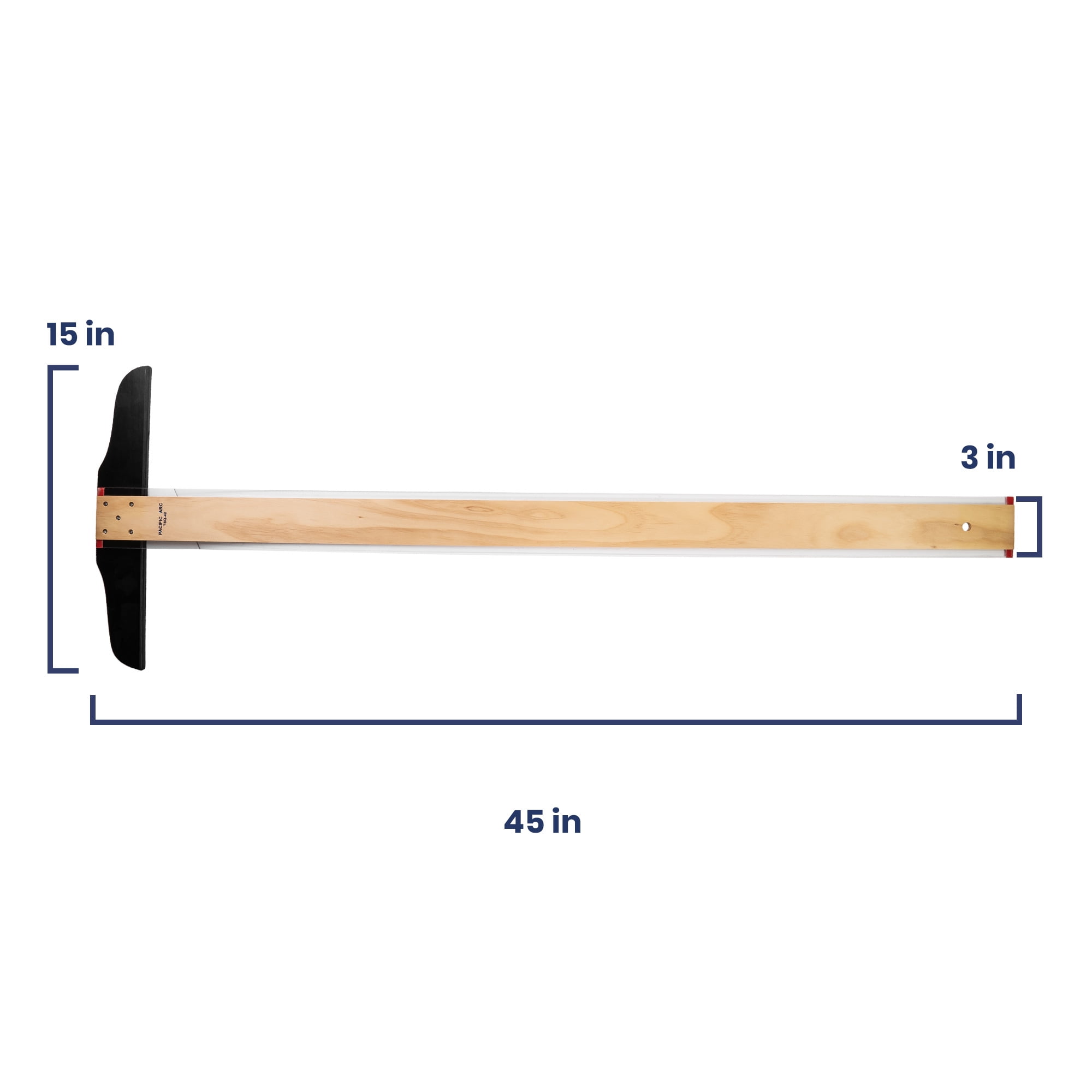 Pacific Arc, 18 Inch T Square, Traditional Maple Blade with Acrylic Edge