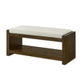 thumbnail image 3 of GZXS 40-Inch Padded Entryway Bench with Lower Shelf – Compact Accent Bench with Storage and Removable Beige Cushion for Bedroom, Living Room, or Hallway, 3 of 7