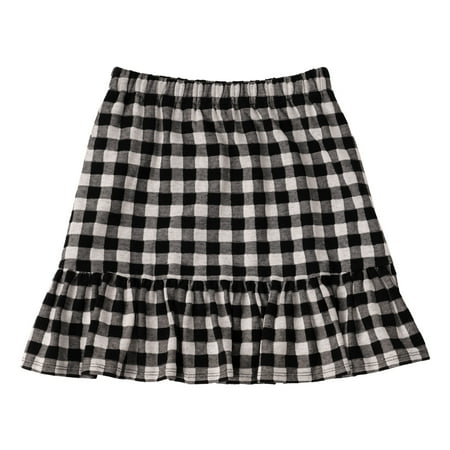 

KIDPIK Girls Pull On Gingham Check Ruffle Skirt Size: 2T - XXL (16)