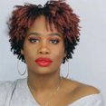 thumbnail image 3 of Wig Afro Brown Blonde Small Curly Synthetic Hair Headpiece Synthetic Wig, 3 of 5