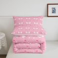 thumbnail image 5 of meiyoeat Pink Bowknot Twin Comforter Sets For Girls,Cute Loves Pattern Bedding Set For Women,Pink Reversible,2 Pieces, 5 of 7