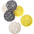 thumbnail image 2 of 6 piezas de bolas de ratán de mimbre decorativas para jarrón de orbes para manualidades, fiestas, decoración de mesa de boda accesorios de aromaterapia (amarillo, gris y blanco) Sincero Hogar, 2 of 4
