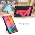 thumbnail image 4 of Dteck Shockproof Case For Samsung Galaxy Tab A 10.1 2019 Model SM-T510 T515, Heavy Duty Rugged Hybrid Case High Impact Full Body Kickstand Protective Cover (no built-in screen protector), Black + Rose, 4 of 5