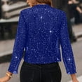 thumbnail image 4 of ASDFVBKG Women Sequin Sparkling Cardigan Jacket Open Front Sparkling Long Sleeve Blazer Cropped Dressy Coat Loose Jackets Dark Blue S, 4 of 5