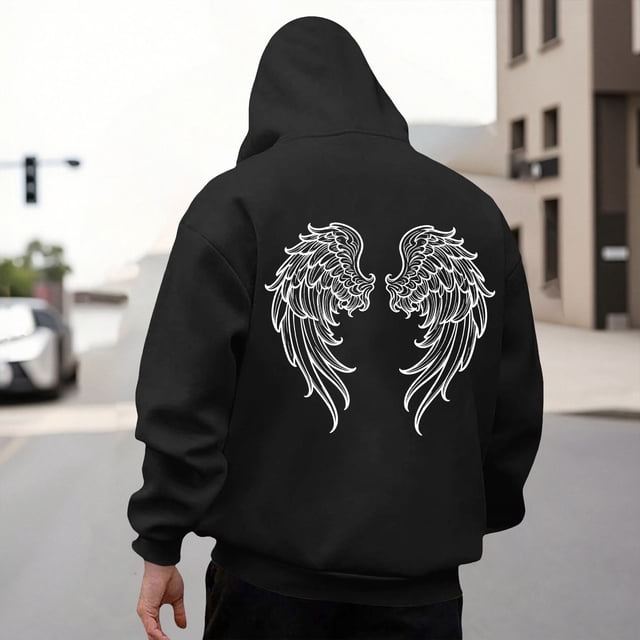 WILLBEST Sudaderas En Pareja Sudadera con Capucha Unisex con Estampado De Ángel para Invierno Grande