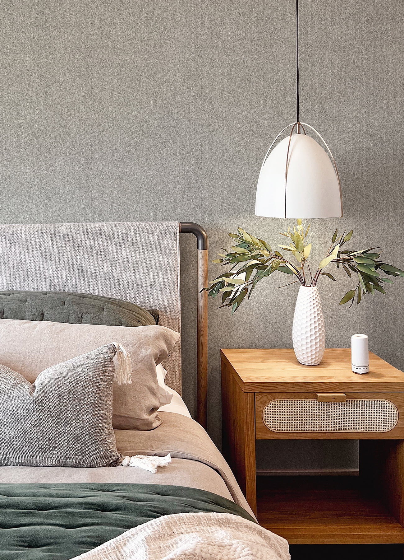 A-Street Prints Ashbee Dark Grey Tweed Wallpaper
