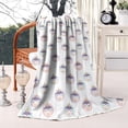 thumbnail image 2 of White Cartoon Unicorn Face Pattern Blanket,Comfortable Soft Flannel Throw Blanket,All Season,Warm Lightweight Blankets for Sofa Bed Couch Living Room Chair,60"x80", 2 of 4