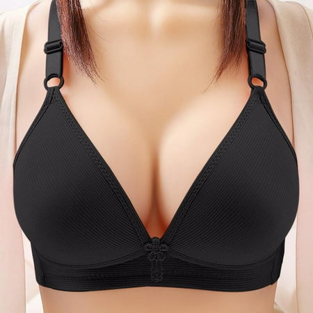 

Zpanxa Bras for Women Three-Breasted Comfortable Lace Gathered Together Daily Bra Underwear No Rims Womens Bras Sports Bra Black L