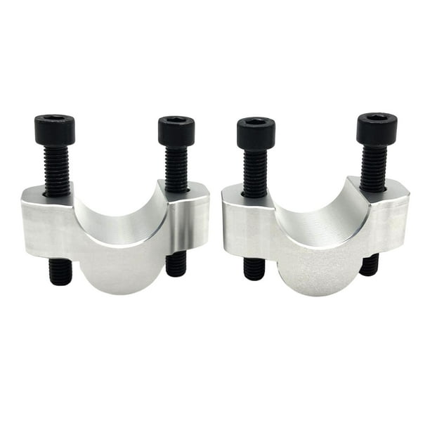 2 soportes de manillar para motocicleta de 3/4 de pulgada, adaptadores de elevador de manillar. Plata