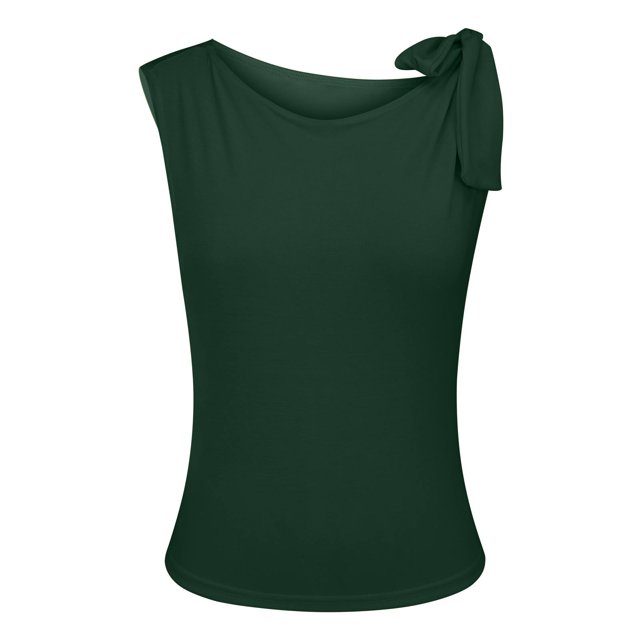 Duoif Débardeur pour Femmes Mode Style de Rue Col Incliné Sans Manches avec Ajustement Slim et Gilet Décontracté Printemps Offres H L