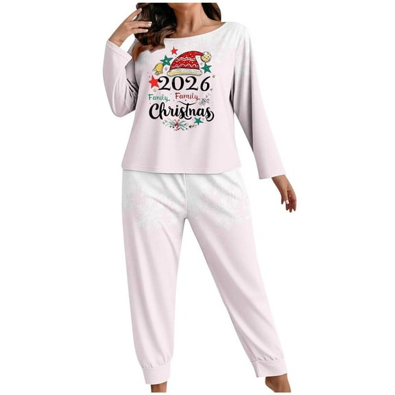 ZQUUVOU Plus Size Pajamas for Women Set Long Sleeve with Long Pant Soft Sleepwear Printed Loungewear with Pockets Pink D