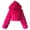 Hot Pink, variant on LEAVINGSUO 2023 Fall Winter Plus Size Coats for Women Clearance Women Short Faux Hooded Warm ry Splicing Jacket Long Sleeve Outerwear