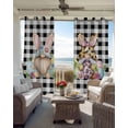 thumbnail image 4 of Easter Gnome Blackout Curtains for Bedroom Living Room, Spring Gnome Eggs Floral Black White Plaid 54 In Long Thermal Insulated Room Darkening Drapes Grommet Window Treatments, 42 x 54 In, 4 of 9