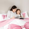 thumbnail image 5 of Feelyou Kawaii Pink Bow-tie Twin Bedding Sets 7-Piece for Kids, Cartoon Dreamy Bowknot Bedding Comforter Set, Cute Princess Style Reversible Sheet Sets, Super Cozy Room Decor, 5 of 9