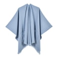 thumbnail image 7 of Lutiedan Shawl Wraps for Women, Soft Elegant Poncho Cape with Pockets, Open Front Scarf Blanket Cardigan for Fall Winter,Light Blue, 7 of 7