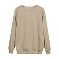 thumbnail image 4 of FNFYFH Sweatshirts for Women Fleece Long Sleeve Crewneck Pullover Causal Comfy Solid Workout Sweatshirt Loose Fit Womens Fall Winter Tops Blue S-3XL Clearance Deals, 4 of 4