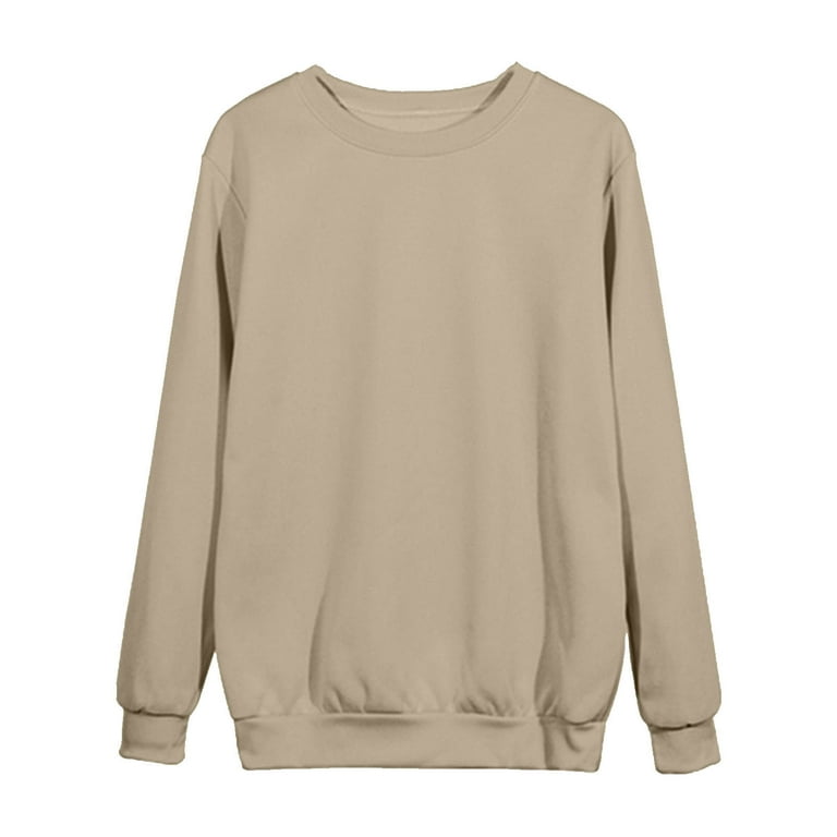 POROPL Womens Sweatshirts Plain Crew Neck Sweatshirts Casual Long