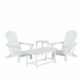 thumbnail image 4 of WestinTrends Malibu 4-Pieces Outdoor Patio Furniture Set, All Weather Outdoor Seating Plastic Adirondack Chair Set of 2 with Coffee Table and Side Table, White, 4 of 14