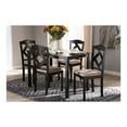 thumbnail image 2 of Baxton Studio Ruth Modern and Contemporary Beige Fabric Upholstered and Dark Brown Finished 5-Piece Dining Set, 2 of 15
