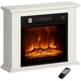 thumbnail image 2 of HOMCOM 26" Electric Fireplace Heater with Mantel, Replaceable Fireplace Insert Heater with Realistic Log and Flame Effect, Remote, White, 2 of 9