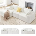 thumbnail image 2 of 103" Modular Sectional Sofa, Modern L Shaped Cloud Couch with Deep Seats & Chaise &3 Seater Couch - Upgraded Silent Spring Pack, Ideal Couches for Living Room Bedroom (white, L-Shape), 2 of 7