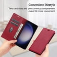 thumbnail image 4 of Allytech Galaxy S25 Ultra Wallet Case with Cards Holder, PU Leather RFID Blocking Shockproof Flip Cover Stand Anti-Scratch Retro Business Wallet Case for Samsung Galaxy S25 Ultra - Red, 4 of 7