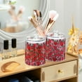 thumbnail image 3 of Yayeee 2 Pack Qtip Holder Bathroom Cotton Swab Canister with Lid Clear Dispenser Set, Sweet Strawberry, 3 of 6