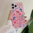 thumbnail image 2 of Cute Cartoon Animal Dog Dolphin Bow Love Heart Soft Phone Case Compatible with iPhone Case (Pink,iPhone 14 Pro Max), 2 of 6
