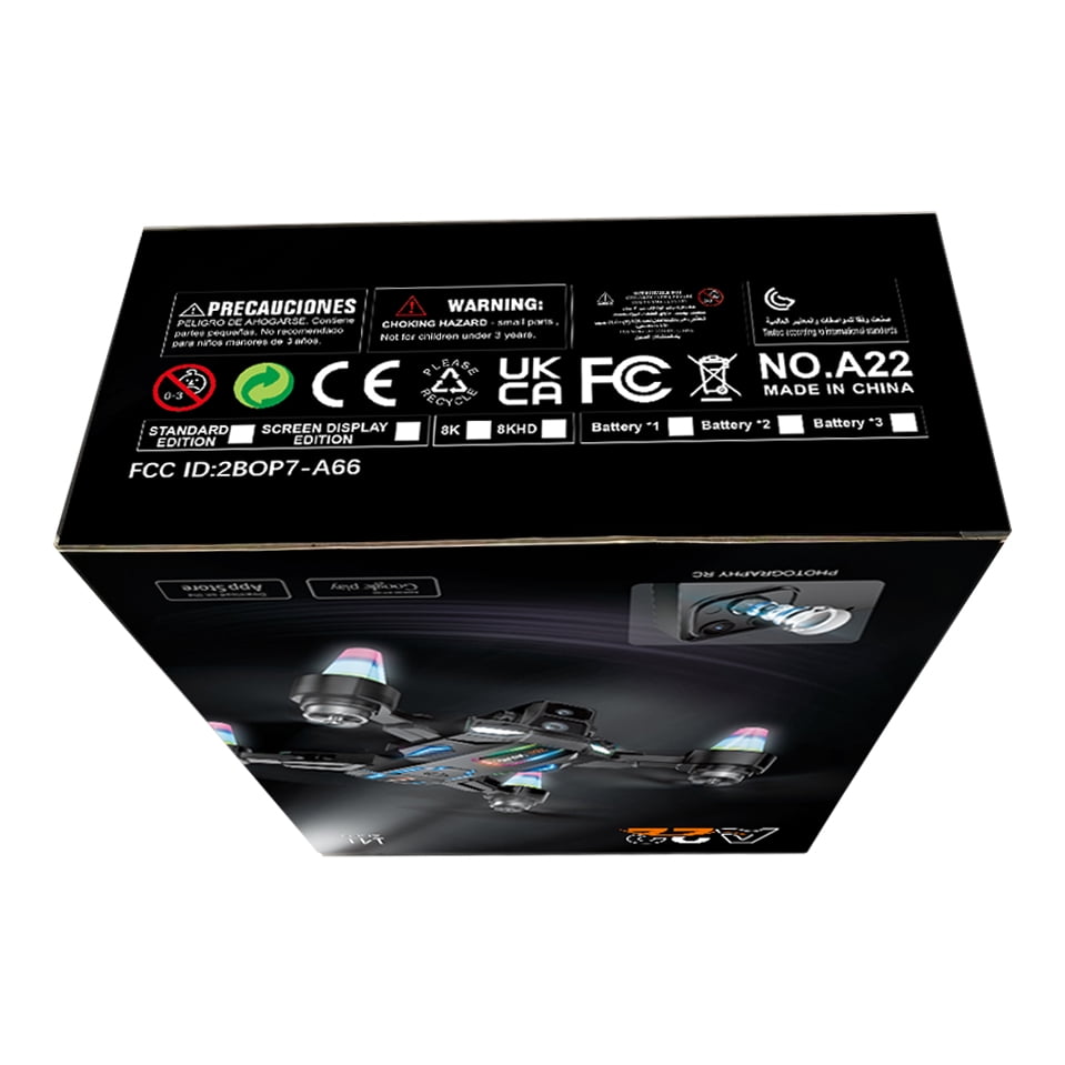 HNZENBW Drone with 4K HD Dual Camera for Kids Adults,RC Foldable FPV Quadcopte with 2 Modular 1800mAh Batteries for 40 Mins, Brushless Motor,Black