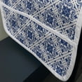 thumbnail image 3 of Moroccan Microwave Oven Cover, Floral Inspired Classical Oriental Damask Repeating Simplistic Print, Water Resistant Organizer with Pockets Kitchen, 36" x 12", Off White Dark Sky Blue, by Ambesonne, 3 of 4