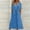 Blue, variant on Sentmoon Sun Dress Plus Size Regular Fit Fashion 2026 Solid Color Cocktail Dresses for Women Short Sleeve V Neck Button Down Vacation Breathable Summer Dresses Blue XXXL