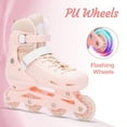 thumbnail image 3 of GIATUEE Adjustable Light up Kids Roller Skates for Boys Girls, Inline Skates with Bag, Pink(Large), 3 of 12