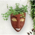 thumbnail image 5 of Macetero Face a para interior y exterior, macetero de pared, decoración de pared colgante, macetero facial único, 5 of 5