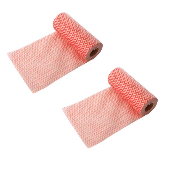 Oleegame 2PC Ten Dollar Items Lazy Rag Non Woven Disposable Housework Cleaning Kitchen Absorbs Water And Does Not Lose Hair Household Dry And Wet Dual Use Dish Cloth Red