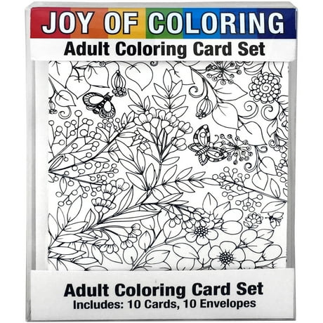 Download Joy Of Coloring Adult Coloring Card Set 4"X5.5"-Enchanted Gardens