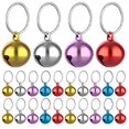 thumbnail image 1 of Molain 24 cascabeles para gatos y collares para perros con llaveros, colgante de cascabel para entrenamiento, accesorios para mascotas, festivales, fiestas, bricolaje, campanas pequeñas (colores mezcl, 1 of 1