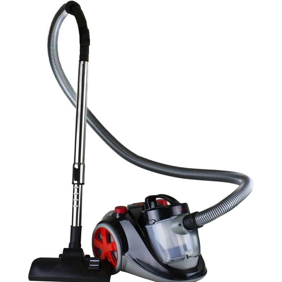 OVENTE Electric Bagless Canister Vacuum Cleaner 1.5L Dust Cup, Portable Corded Suction Lightweight Machine with Cleaning Tool Easy Clean for Hard Floor or Carpet