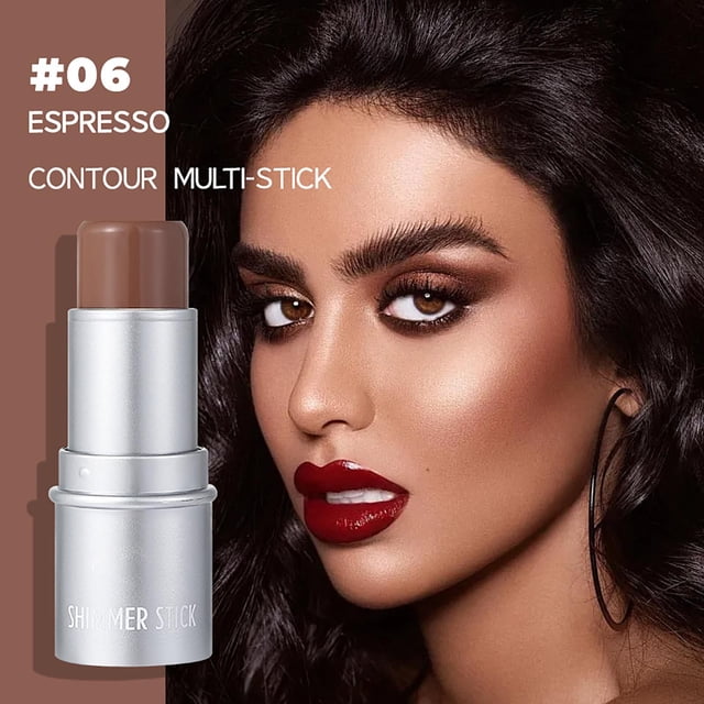 6 Sticks de Surlignage et Contouring Colorés Sticks d'Ombre Éclaircissants Sticks Rouges, Maquillage Blush Blanc