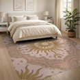 thumbnail image 3 of ODIKA 8'x10' Washable Area Rug Non-Shedding, Easy Care, Pink Boho Pretty Centered Lunar Crisp Ornamental Retro Vintage for King Size Bedroom Under Bed, Master Suite, 3 of 7