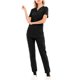 thumbnail image 2 of Traje de Pantalones para Mujeres Profesional Casual Cuello en V Manga Corta con Pantalones Largos, Ropa de Trabajo de Poliéster Ligera de Cuatro Estaciones para Uso Diario Y Casero, 2 of 3