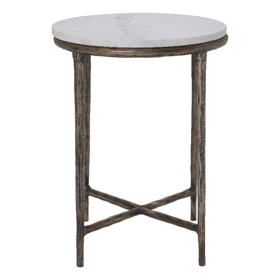 Pearson Indoor Cast Aluminum Side Table Antique Brass