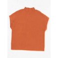 thumbnail image 5 of Women'S Solid Sleeveless Vest Mock Neck Cap Sleeve Knitwear Sweater Tops Tangerine Color L, 5 of 6
