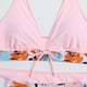 thumbnail image 4 of Bañador cómodo con almohadilla en el pecho sin aros para mujer, traje de baño dividido de talle alto con escote en V profundo OAVQHLG3B Store  lin121212, 4 of 4